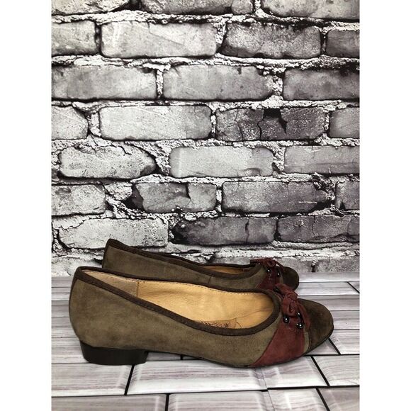 Sofft Brown Suede Leather Red Bow Low Heel Dress Pump Shoes Women Sz 7M US/38EU - Picture 10 of 10